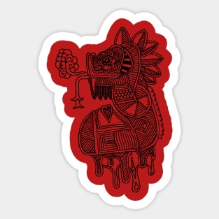 Quetzalcoatl on red Sticker